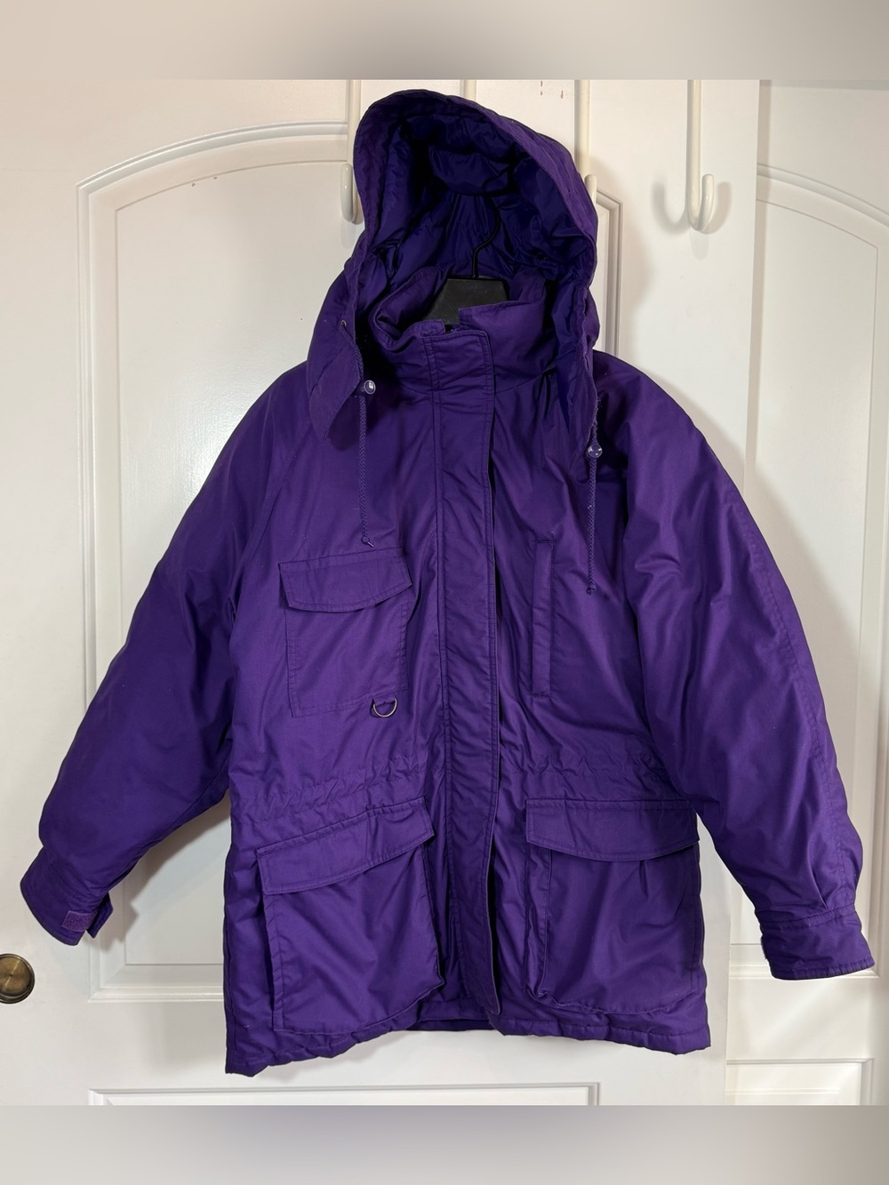 Vintage 90s Eddie Bauer Snowline Goose Down Parka Purple Women's M Hooded